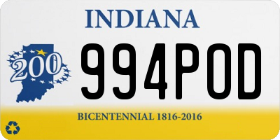 IN license plate 994POD