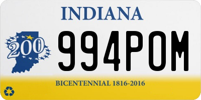 IN license plate 994POM