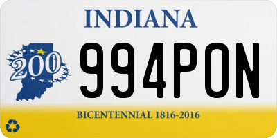 IN license plate 994PON