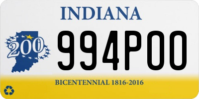 IN license plate 994POO