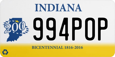 IN license plate 994POP