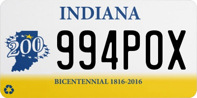 IN license plate 994POX