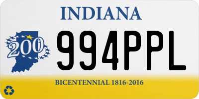 IN license plate 994PPL