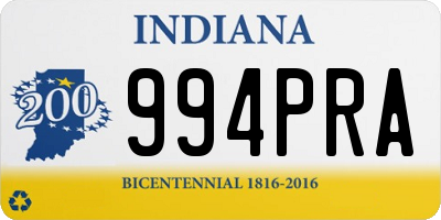 IN license plate 994PRA