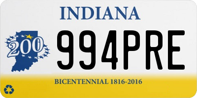 IN license plate 994PRE