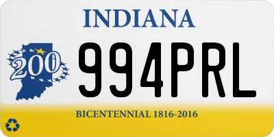 IN license plate 994PRL