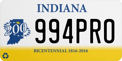 IN license plate 994PRO