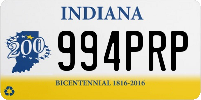 IN license plate 994PRP