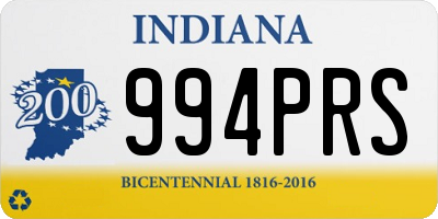 IN license plate 994PRS