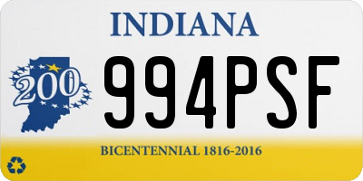 IN license plate 994PSF