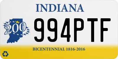 IN license plate 994PTF