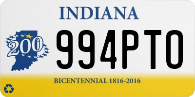 IN license plate 994PTO