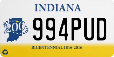 IN license plate 994PUD