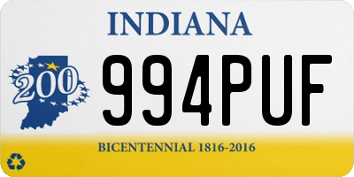 IN license plate 994PUF