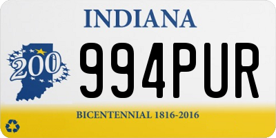 IN license plate 994PUR