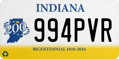 IN license plate 994PVR