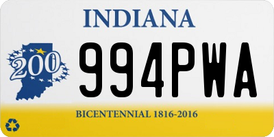 IN license plate 994PWA