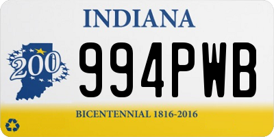 IN license plate 994PWB