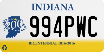 IN license plate 994PWC