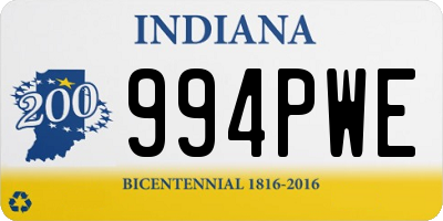 IN license plate 994PWE