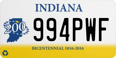 IN license plate 994PWF