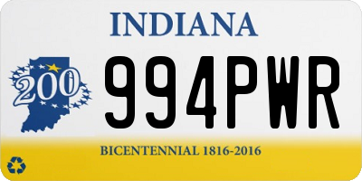 IN license plate 994PWR