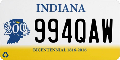 IN license plate 994QAW