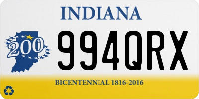 IN license plate 994QRX