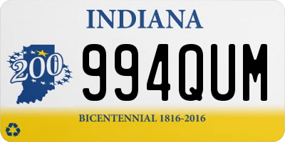 IN license plate 994QUM