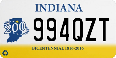 IN license plate 994QZT