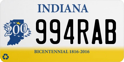 IN license plate 994RAB