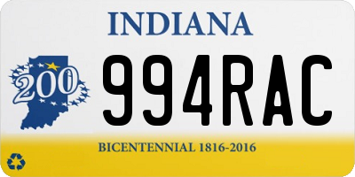 IN license plate 994RAC