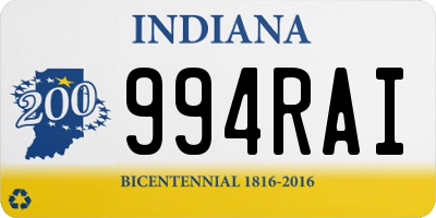 IN license plate 994RAI