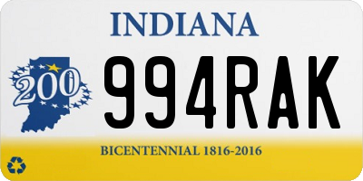 IN license plate 994RAK