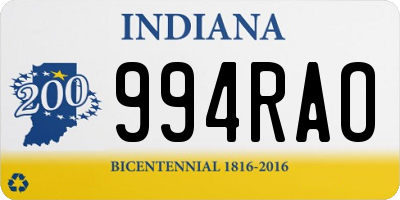 IN license plate 994RAO