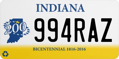 IN license plate 994RAZ