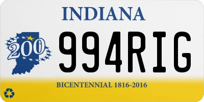 IN license plate 994RIG