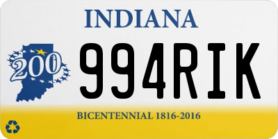 IN license plate 994RIK