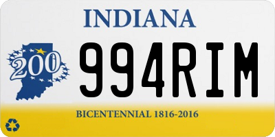 IN license plate 994RIM