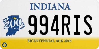 IN license plate 994RIS