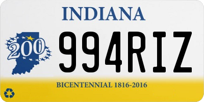 IN license plate 994RIZ