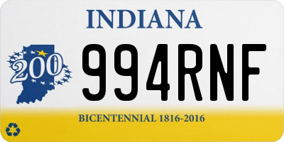 IN license plate 994RNF