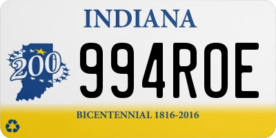 IN license plate 994ROE