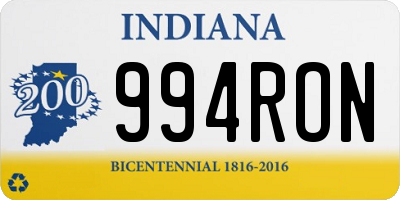 IN license plate 994RON