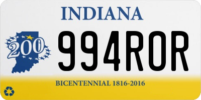 IN license plate 994ROR