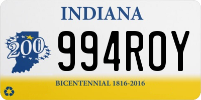 IN license plate 994ROY