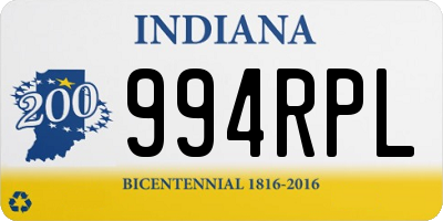 IN license plate 994RPL