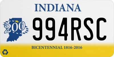 IN license plate 994RSC