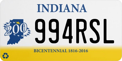 IN license plate 994RSL