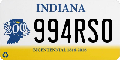 IN license plate 994RSO
